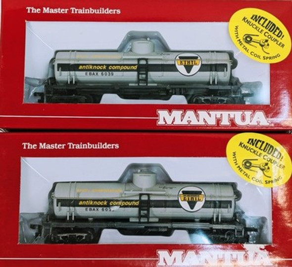 RESALE SHOP - Lot of 2 Mantua HO Scale Ethyl 35' Tank Cars #732-660 - Preowned