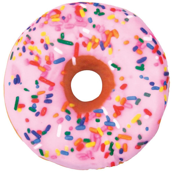 OakridgeStores.com | iscream - Pink/Chocolate Frosted - Sugar-riffic Donut Shaped Bi-Color 16" Photoreal Print Microbead Pillow - (780-140) 814504016203
