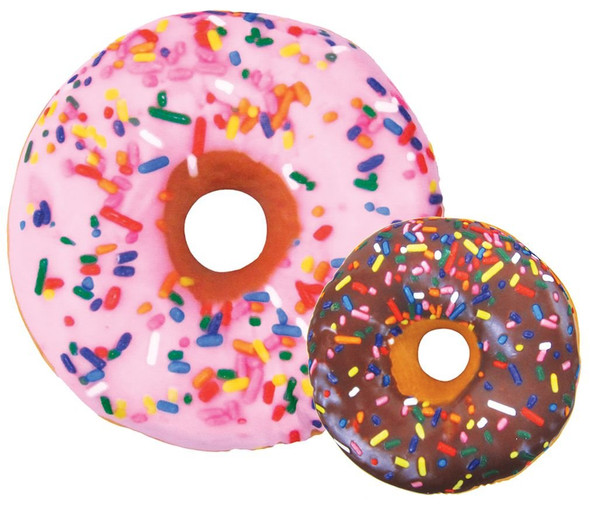 OakridgeStores.com | iscream - Pink/Chocolate Frosted - Sugar-riffic Donut Shaped Bi-Color 16" Photoreal Print Microbead Pillow - (780-140) 814504016203