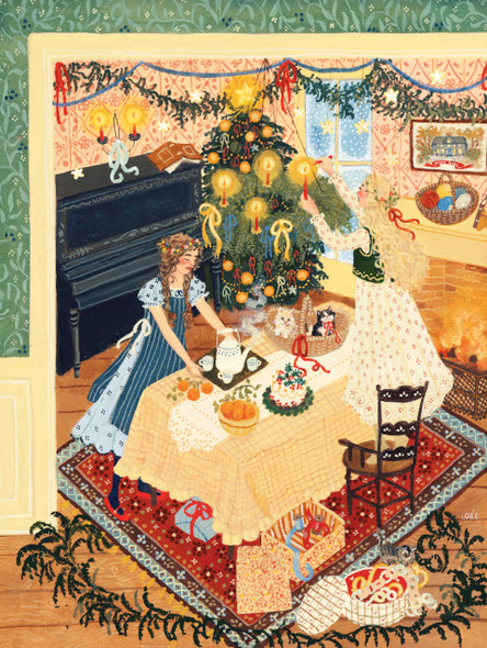 OakridgeStores.com | New York Puzzle Company - Loré Pemberton Christmas at Orchard House - 1500 Piece Jigsaw Puzzle for Family Game Nights by Loré Pemberton - NPZLP2550 840291703675