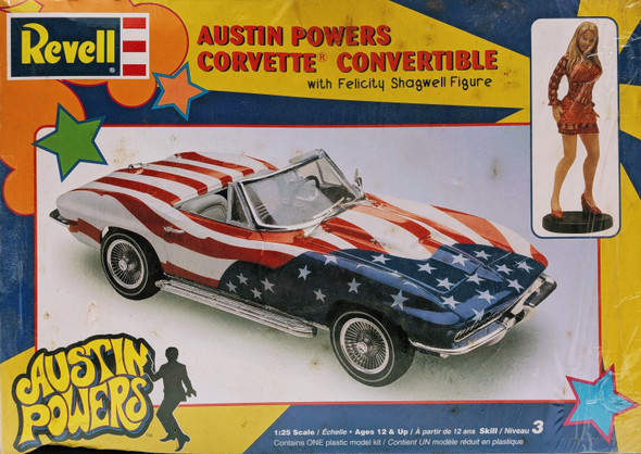 RESALE SHOP - Revell 1:25 Austin Powers Corvette Convertible Plastic Model Kit #2333