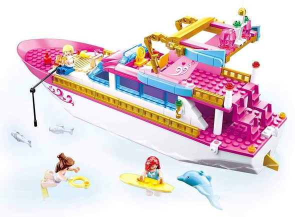 OakridgeStores.com | Sluban - Girl's Dream Luxury Yacht Power Boat - 212 Pieces - Brick Building Set M38-B0722 6938242955922