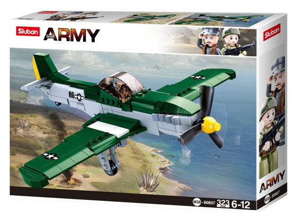 OakridgeStores.com | Sluban - P-51 Mustang US Air-force Fighter Plane Brick Building Set M38-B0857 6938242957179
