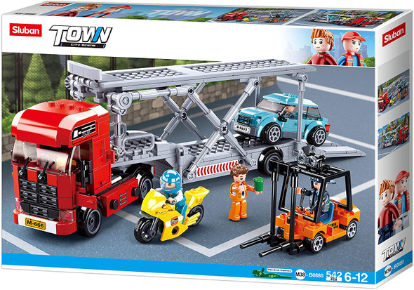 OakridgeStores.com | Sluban - Car Carrier Truck and Trailer Brick Building Set M38-B0880 6938242957506