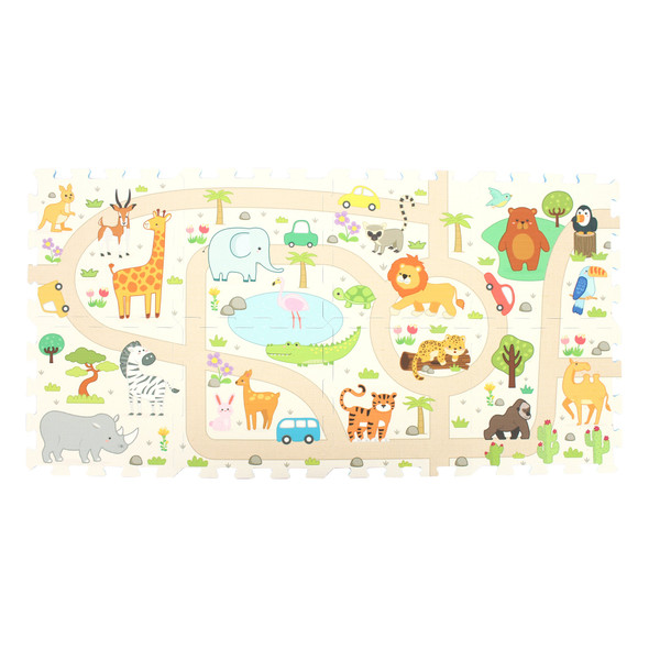OakridgeStores.com | SUNTA Playmat- DIY Foam Car with Safari 10months+ 3408 850027360669