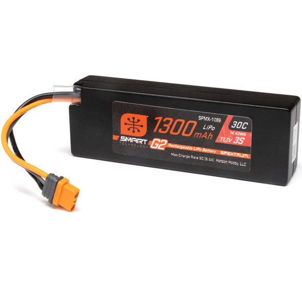 OakridgeStores.com | Spektrum - 11.1V 1300mAh 3S 30C Smart G2 LiPo IC2 Battery - SPMX-1089 660132987657