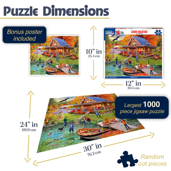 OakridgeStores.com | White Mountain - Cabin Vacation Puzzle 1000   Piece Jigsaw Puzzle - 2089 724819269464