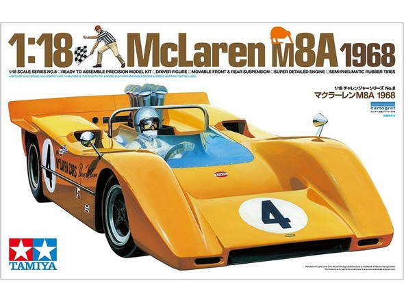 RESALE SHOP - Tamiya Challenger Series No.8 McLaren M8A 1968 JP 1/18 Model Kit RARE c2010