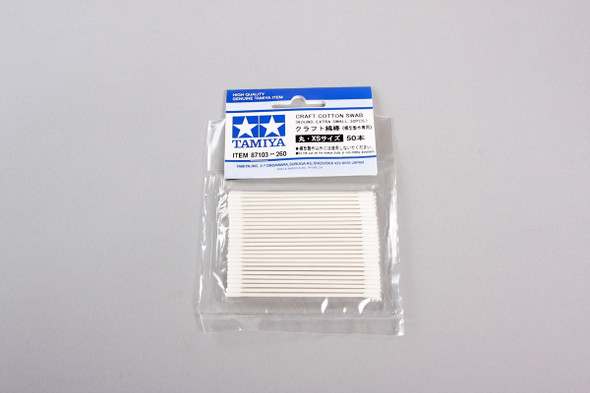 OakridgeStores.com | Tamiya - Round Extra Small Craft Cotton Swab - 50pc - 87103 4950344077830