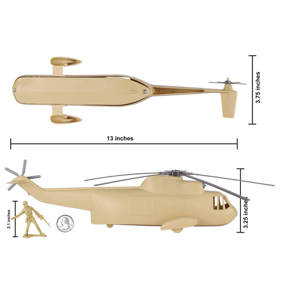 OakridgeStores.com | Tim Mee Toys - Tan Army Men with Rescue Helicopter (67881) 810049678814