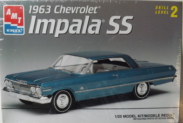RESALE SHOP - AMT ERTL 1963 Chevrolet Impala SS 1/25 Scale Model Kit c1996