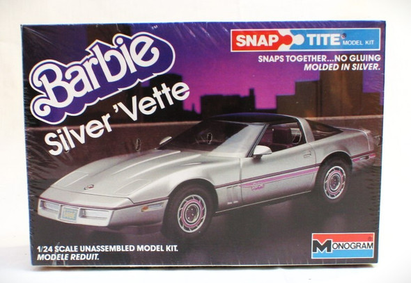 RESALE SHOP - Monogram Barbie Silver Vette '84 Corvette Snap Tite 1:24 Model Kit Vintage c1984