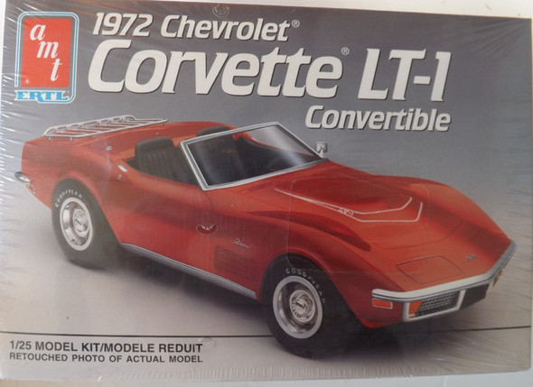RESALE SHOP - AMT/ERTL 1972 Chevrolet Corvette LT-1 Convertible Blue Pla. 1:25 Model Kit c1991