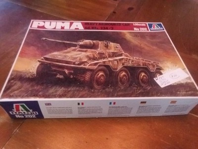 RESALE SHOP - Italeri Sd.Kfz. 234/2 Puma Heavy Armored Car Tank 1:35 Scale Model Kit c1980
