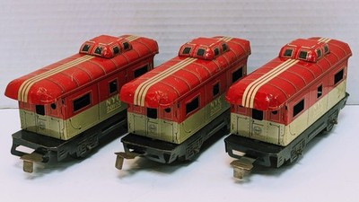 RESALE SHOP - Lot of 3 Marx New York Central Cabooses - Preowned