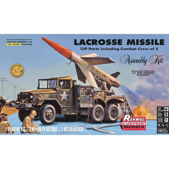 RESALE SHOP - REVELL RENWAL Lacrosse Missile w/Truck & 5 Combat Crew Figs.1:32 Model Kit c2016