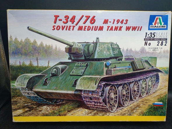 RESALE SHOP - Italeri WWII T-34/76 M-1943 Soviet Medium Tank Model Kit c1995