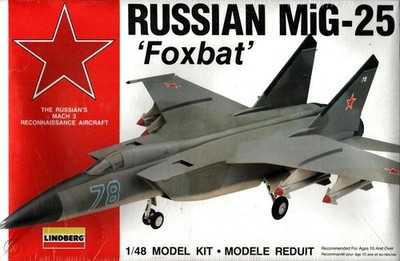 RESALE SHOP - LINDBERG Russian MiG-25 Foxbat Mach 3 Recon Aircraft 1:48 Model Kit c1991 Sealed