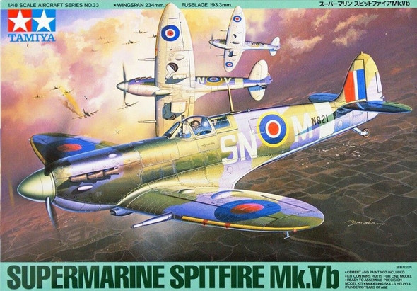 RESALE SHOP - Tamiya Supermarine Spitfire MK Vb 1:48 Plastic Model Airplane Kit c1994