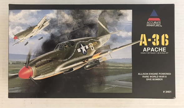 RESALE SHOP - Accurate Miniatures 1/48vA-36 Apache Plastic Model Airplane Kit c1994 - PAER-ACM-3501-NOB8054