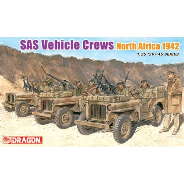 RESALE SHOP - Dragon SAS Vehicle Crews (7) North Africa 1942 - 1:35 Figure Model Set c2013 - PAER-DRA-6682-NOB8102