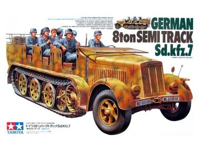 RESALE SHOP - TAMIYA German 8 ton Semi Track Sd.kfz.7 1:35 Military Model Kit c1990 - PAER-TAM-35148-NOB8157