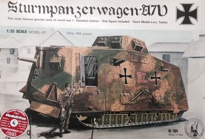 RESALE SHOP - Tauro Model Italy Sturmpanzerwagen A7V Tank 1:35 Model Kit c1980 RARE Sealed - PAER-TM-101-U8128