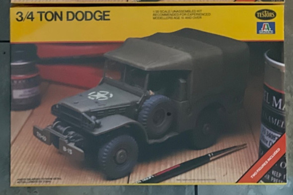 RESALE SHOP - Testor Italeri 3/4 Ton Dodge Truck 1/35 Scale Plastic Military Model Kit c1983 - TERO-110-775-U8112