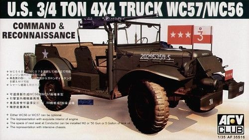 RESALE SHOP - AFV WC57/WC56 US 3/5 ton 4x4 Truck Command & Recon. 1:35 Model Kit c2003 Sealed - TERO-AFV35S16-U8095