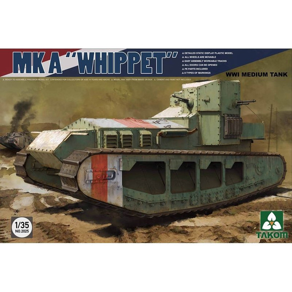 RESALE SHOP - TAKON MK A `Whippet` WWI Medium Tank 1:35 Model Kit c2015 Sealed - TERO-TAK-2025-U8133