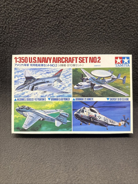 RESALE SHOP - Tamiya U.S. Navy Aircraft Set No.2 - 1:350 Plastic Model Kit c1985 - TERO-TAM-78009-NOB8061