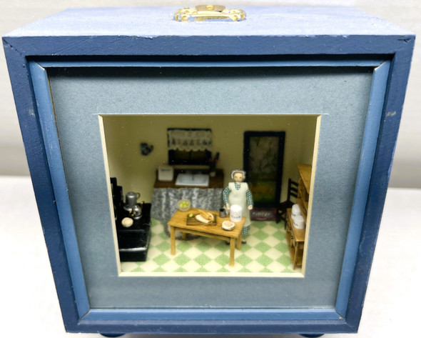 RESALE SHOP - OOAK 1:48 Scale FARMHOUSE KITCHEN - artisan made - BABE-FARMHOUSEKITCHEN-NS4970