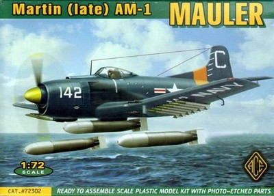 RESALE SHOP - Ace Martin (late) AM-1 Mauler 1:72 Scale Airplane Model Kit c2003 - PAER-ACE72302-U8002