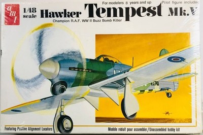 RESALE SHOP - AMT Hawker Tempest Mk. V Airplane Model Kit c1979 - PAER-AMT-T641-U8041
