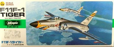 RESALE SHOP - Hasegawa F11F-1 Tiger US Navy Fighter 1:72 Model Airplane Kit c1983 Sealed-READ - PAER-HAGA-D017-U7989