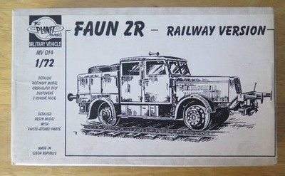 RESALE SHOP - Planet Model Faun ZR Railway Version 1:72 Truck Resin+Etch Model Kit Sealed-READ - PAER-PM-MV014B-U7932