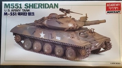 RESALE SHOP - Academy/Minicraft M551 Sheridan U.S.Army Tank - 1:35 Model Kit c1986 Sealed-READ - TERO-ACY-1307-U7899