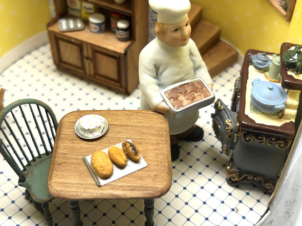 RESALE SHOP - OOAK 1:24 Kitchen Scene in a Coffee Pot - artisan created - BABE-COFFEE-NS5119