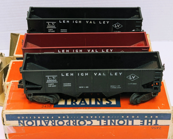 RESALE SHOP - Lot of 3 Lionel Lehigh Valley Hoppers #2456/6456 - LYEI-2456-U5066
