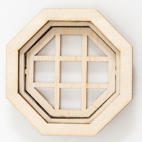 OakridgeStores.com | ALESSIO - ALE - Octagon Window with Plain Trim, Working - 1 Scale Dollhouse Miniature - 2134W