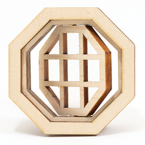 OakridgeStores.com | ALESSIO - ALE - Octagon Window with Plain Trim, Working - 1 Scale Dollhouse Miniature - 2134W