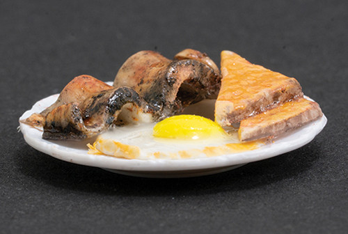 OakridgeStores.com | Artisan Creations - Egg, Bacon & Toast Breakfast Plate - 1:12 Scale Dollhouse Miniature Food - 205