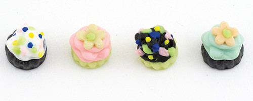 OakridgeStores.com | Artisan Creations - Cupcakes, 4 Pack - 1" Scale Dollhouse Miniature Food - 212