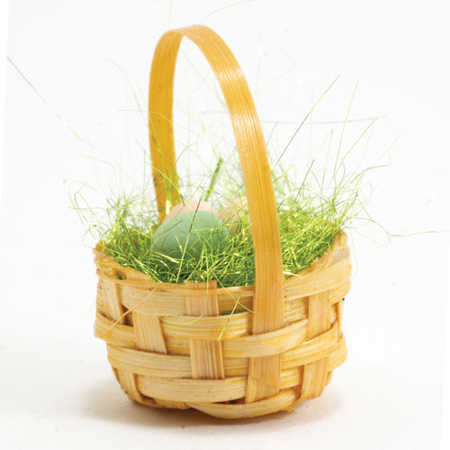 OakridgeStores.com | Artisan Creations - Easter Basket with 3 Eggs - 1 Scale Dollhouse Miniature Accessory - 301