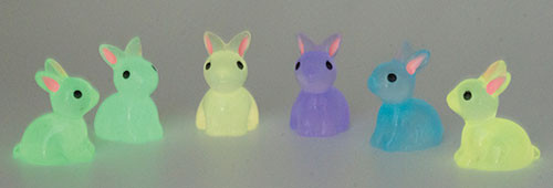 OakridgeStores.com | Artisan Creations - Glow-in-the-Dark Rabbit - 1" Scale Dollhouse Miniature Figure, 1 Piece - 308