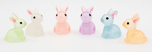 OakridgeStores.com | Artisan Creations - Glow-in-the-Dark Rabbit - 1" Scale Dollhouse Miniature Figure, 1 Piece - 308