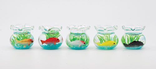 OakridgeStores.com | Artisan Creations - Fish Bowl with Fish and Blue Sand - 1 Scale Dollhouse Miniature - 316