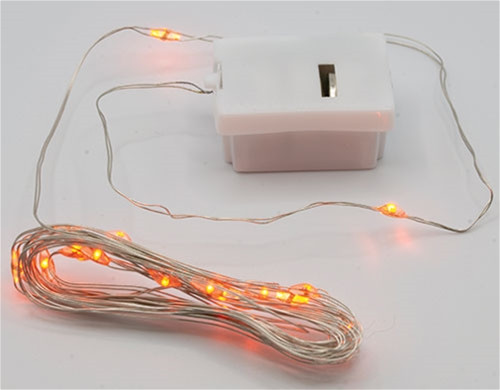 OakridgeStores.com | Artisan Creations - Battery LED Indoor String Lights - Red, 3 Modes, 7 ft - 1:12 Scale Dollhouse Miniature - 320
