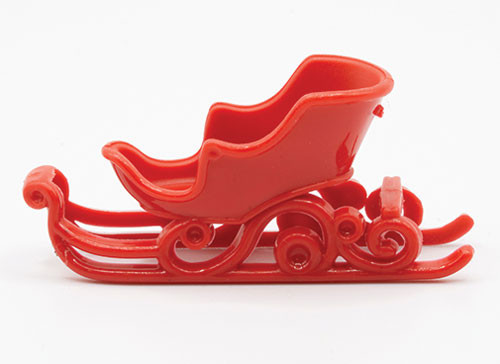 OakridgeStores.com | Artisan Creations - Plastic Sled, Red - 1" Scale Dollhouse Miniature - 329