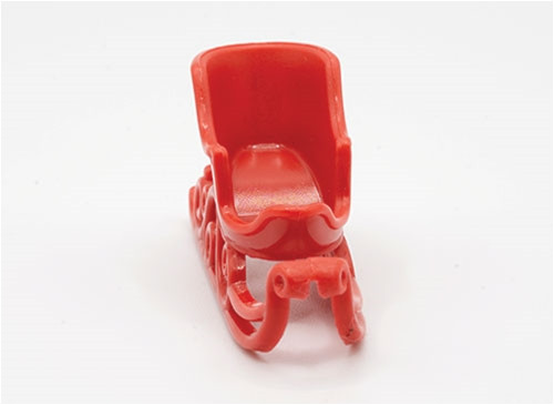 OakridgeStores.com | Artisan Creations - Plastic Sled, Red - 1" Scale Dollhouse Miniature - 329